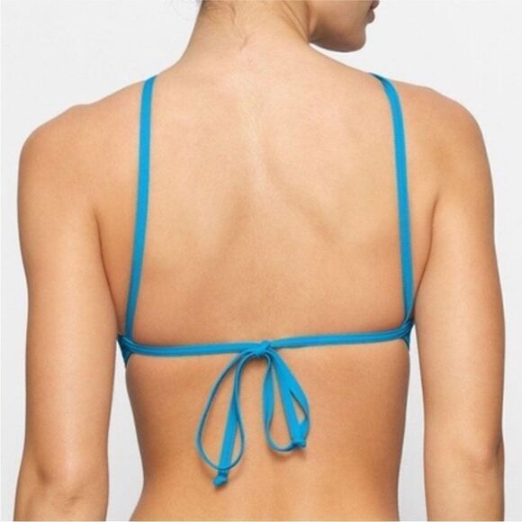 SKIMS NWT High Neck Bikini Top in Turquoise size S - Picture 3 of 7